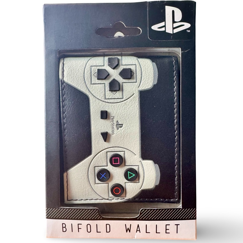 Original Licensed- PLAYSTATION Bifold wallet- Black and Gray, Controller Logo